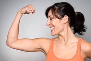 Woman with a fit arm picture